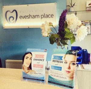 Evesham Place Dental Stratford Upon Avon fly ers on reception desk